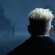 The back of the head of Grindewald, played by Johnny Depp.